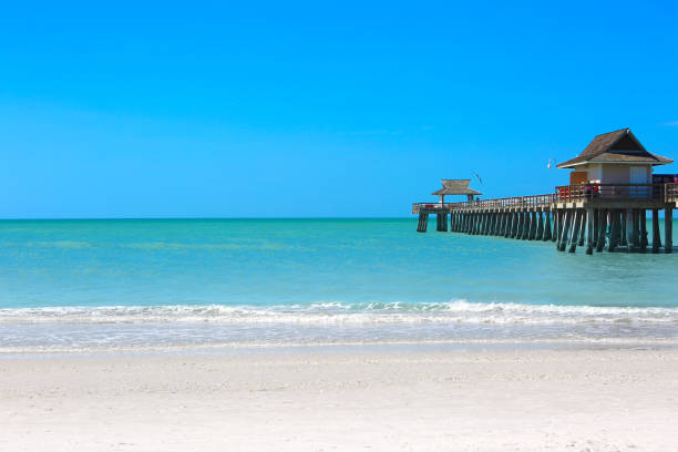 Beach Vacation Destination Naples Florida Naples Florida fishing pier naples florida beach stock pictures, royalty-free photos & images