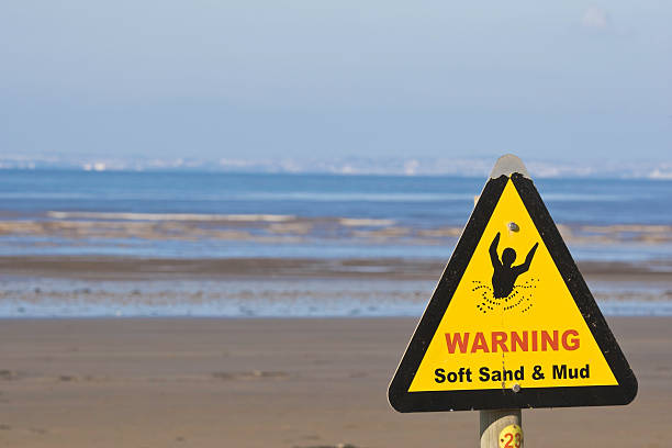 Beach Warning stock photo