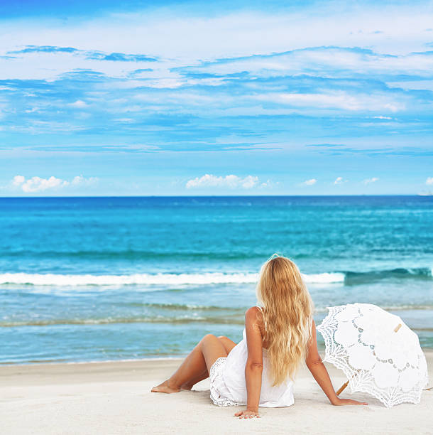 Beach woman stock photo