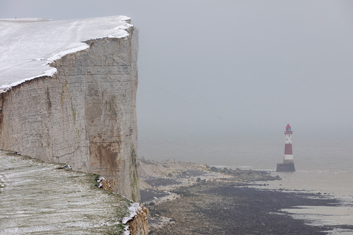 Beachy Head Lighthouse, Winter Scene, Eastbourne, East Sussex, England