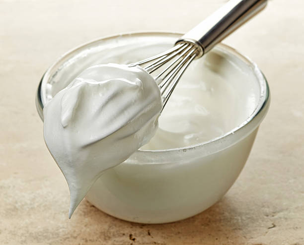 beaten egg whites - whipped cream bildbanksfoton och bilder