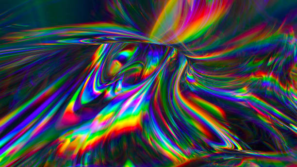 A beautiful abstraction consisting of aberrations of glass. The abstraction is made in the form of a 3d background, which consists of many reflective elements. stock photo