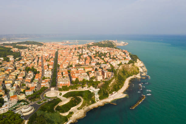 Beautiful aerial view of Ancona city, Marche Region, Italy stock photo