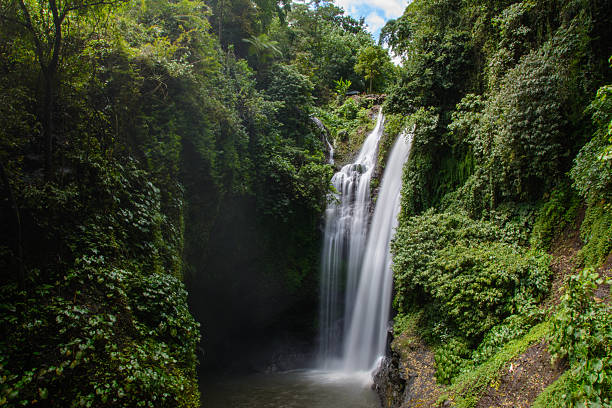Beautiful Aling Aling Waterfall, Bali, Indonesia stock photo
