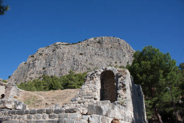 Beautiful ancient ruins of Priene in Turkey stock photo