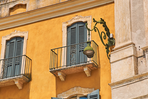 Beautiful architectural detail of an old house in Verona, Italy