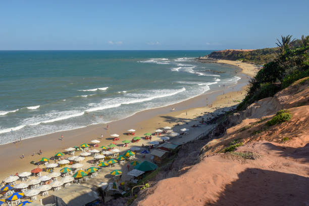 Beautiful beach of Praia do Amor near Pipa on Brazil stock photo