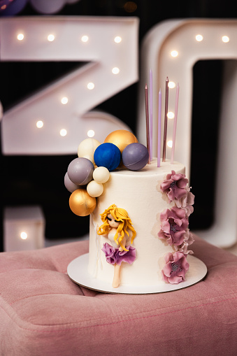 Beautiful Birthday Cake At A Party 30th Anniversary Stock Photo