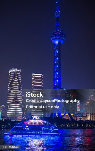 ᐈ Imagen De Paisaje Hermoso En Shanghai En La Noche Fotografia De