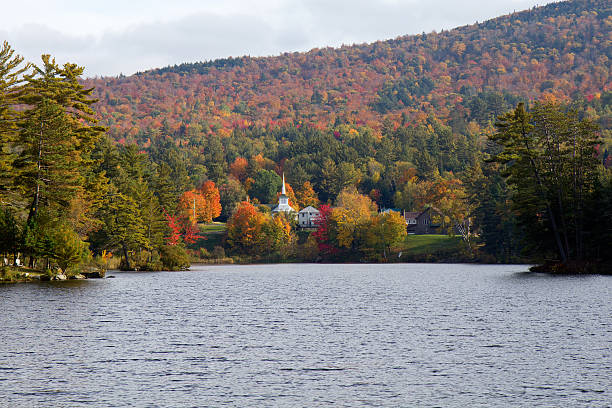 Photo of Beautiful fall colors at Long Lake, Adirondacks, New York, USA