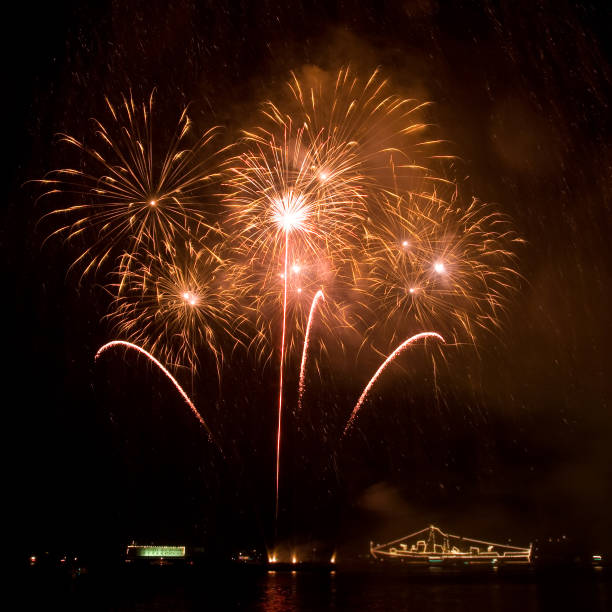 Beautiful fireworks stock photo