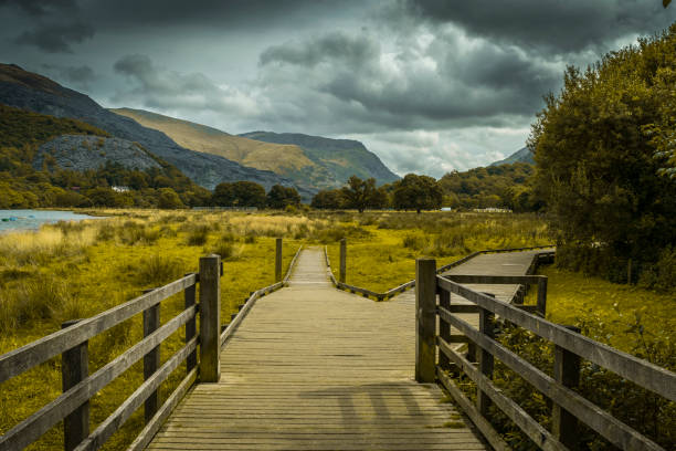 Beautiful landscape of Snowdonia National Park, Wales, United Kingdom stock photo