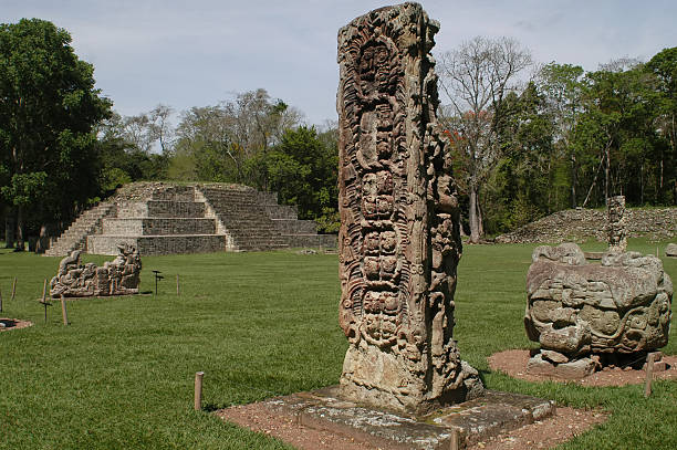 Beautiful landscape of the ruins of Copan stock photo