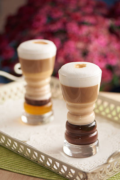 Beautiful latte coffee stock photo