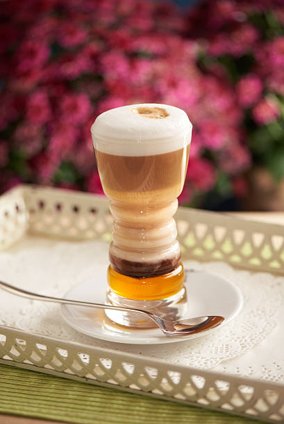 Beautiful latte coffee stock photo