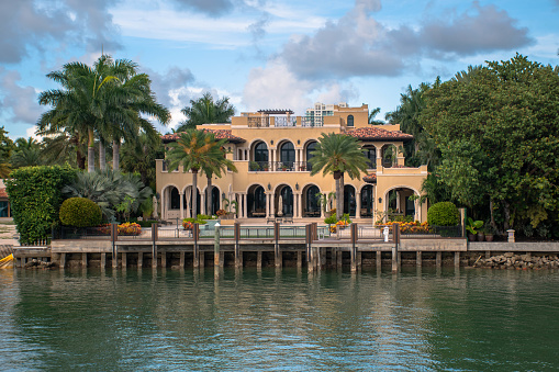 Miami, Florida. June 28, 2021. Beautiful Mansion on Star Island (5)