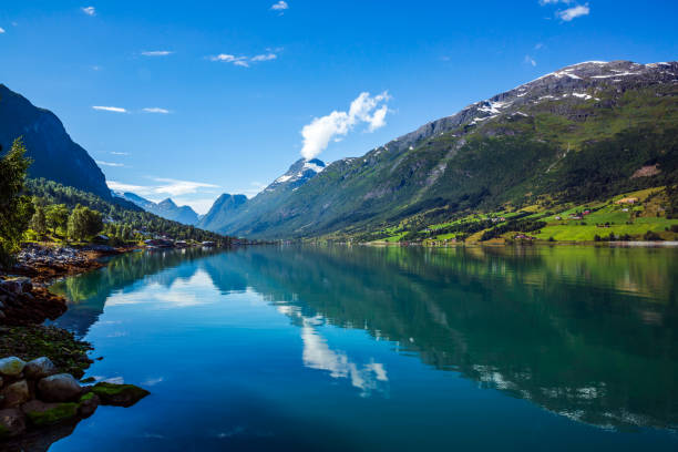 Beautiful Nature Norway. stock photo