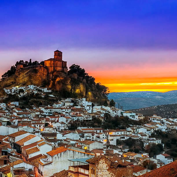 Beautiful photo of Montefrio in Granada, Spain View over Montefrio in Granada, Spain towards the Moorish castle on the hill granada spain stock pictures, royalty-free photos & images