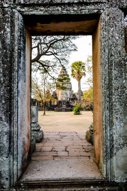 Beautiful photo of thai phimai angkor era temple ruin taken in thailand stock photo