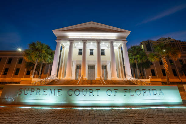 Beautiful photo Supreme Court of Florida USA shot at twilight stock photo
