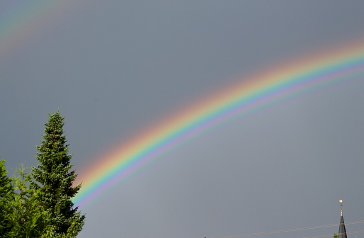 Beautiful rainbow across the sky