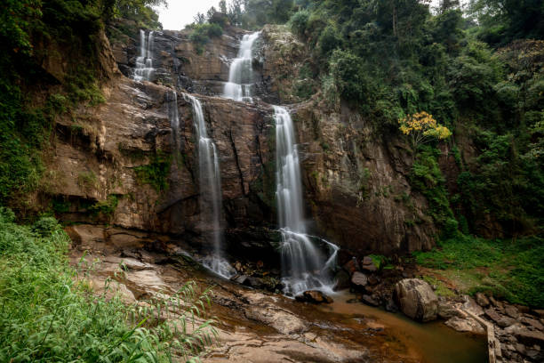 Beautiful Ramboda Fall in Sri Lanka Beautiful Ramboda Fall in Sri Lanka - travel concepts waterfalls stock pictures, royalty-free photos & images