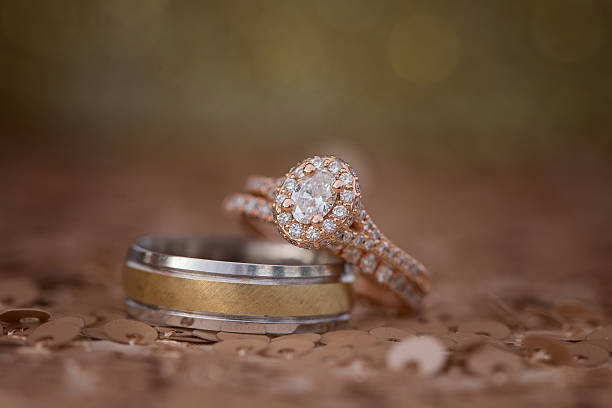 Beautiful Rose Gold Wedding Ring stock photo