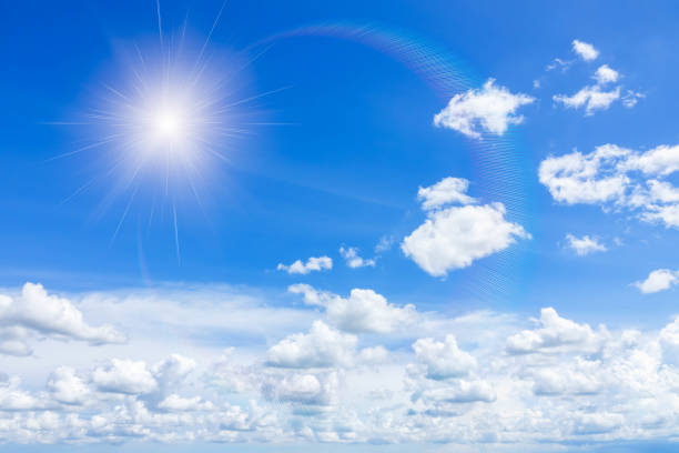 Beautiful sky with white cloud stock photo