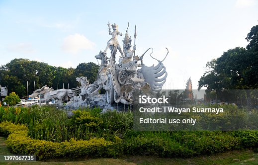 Beautiful statue in Kuta,Denpasar city of Bali Indonesia names 