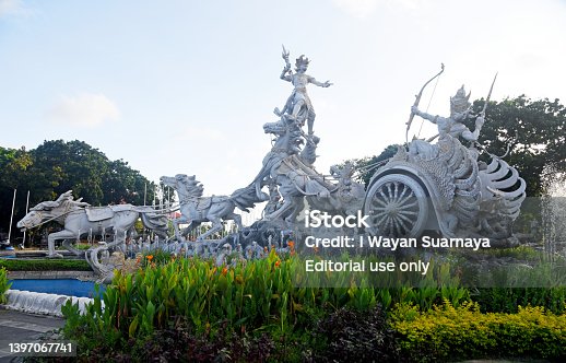 Beautiful statue in Kuta,Denpasar city of Bali Indonesia names 
