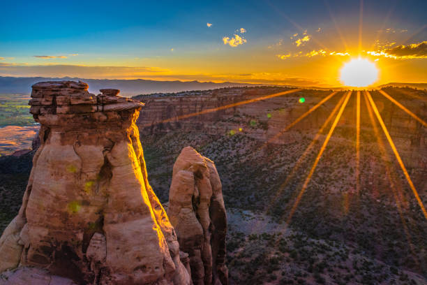 Beautiful Sunrise in Colorado National Monument in Grand Junction, Colorado Beautiful Sunrise in Colorado National Monument in Grand Junction, Colorado colorado stock pictures, royalty-free photos & images
