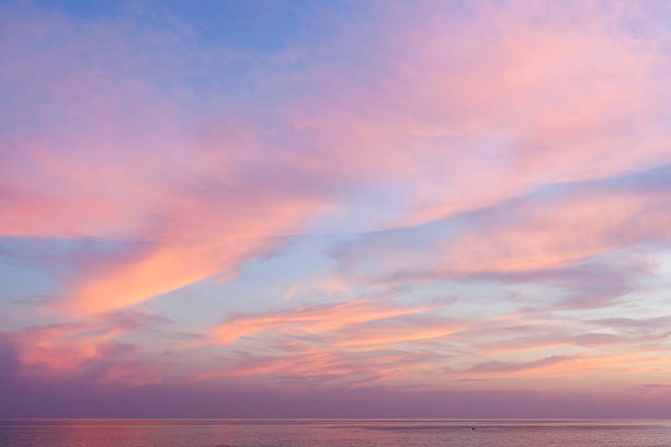 Beautiful sunset on sea stock photo