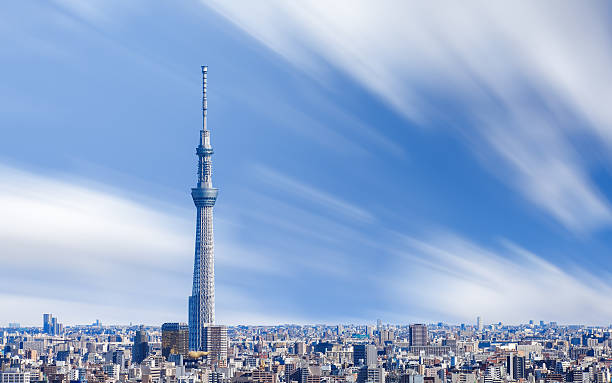 Beautiful view of tokyo city with Tokyo sky tree  tokyo sky tree stock pictures, royalty-free photos & images