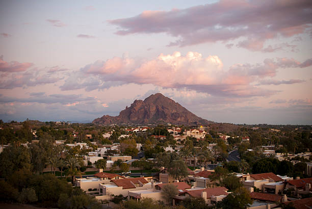 Beautiful vista of Camelback Mountain in Phoenix stock photo