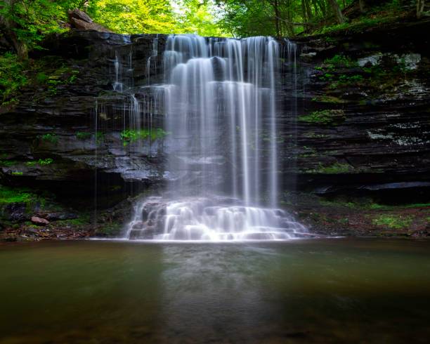 Beautiful Waterfall in Pennsylvania stock photo