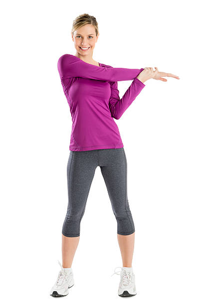 Beautiful Woman Doing Stretching Exercise stock photo