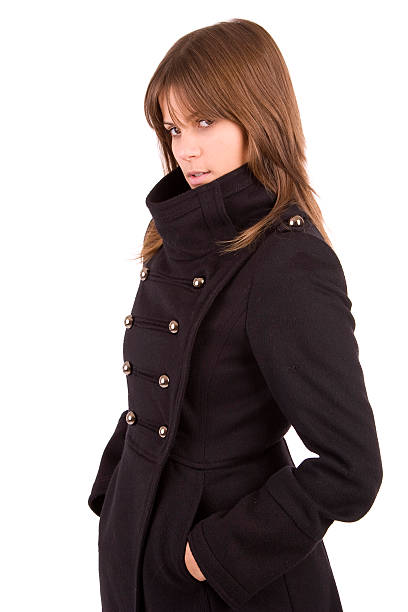 beautiful woman dressed for winter stock photo