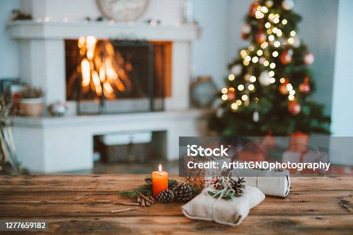 istock Beautifully Christmas Decorated Home  Interior With A Christmas Tree And Christmas Presents 1277659182