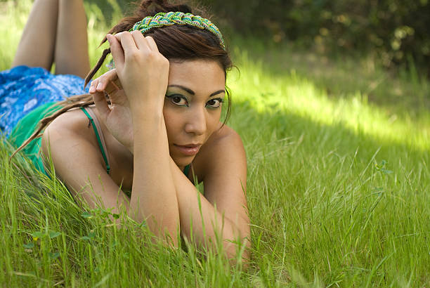 Beauty in the grass stock photo