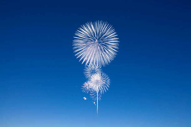 Beauty of sparkling fireworks stock photo