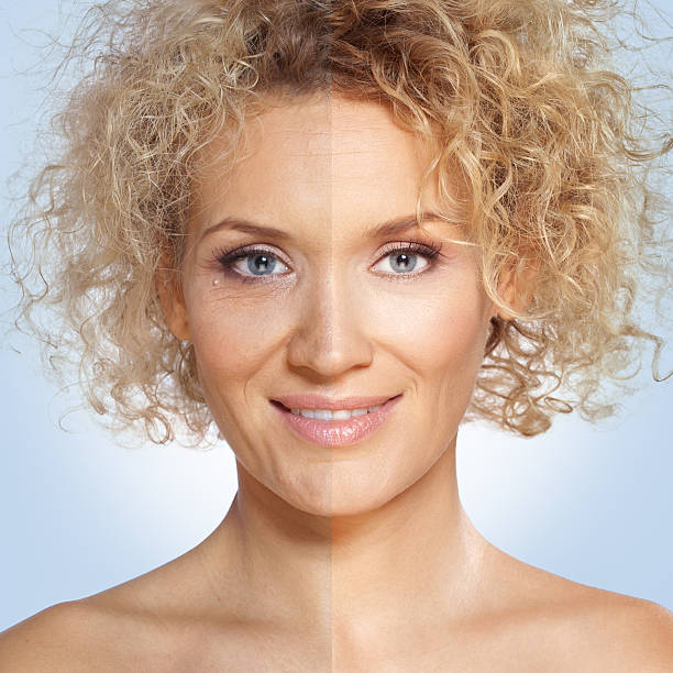 Beauty / Photo retouch, before and after stock photo