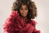 istock Beauty portrait of afro woman . Girl looking at camera. 1311080961