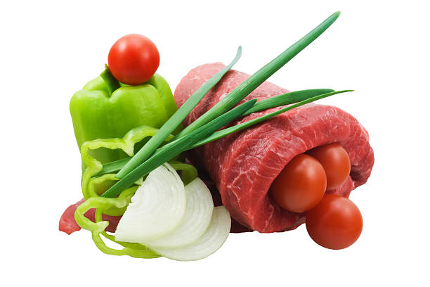 Beef and vegetables stock photo