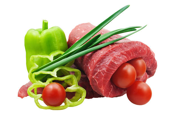 Beef and vegetables stock photo
