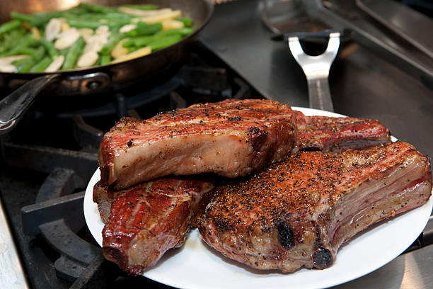 beef rib steak stock photo