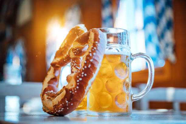 Beer and Pretzel, Oktoberfest Munich, Germany Beer and Pretzel, Oktoberfest Munich, Germany bavaria stock pictures, royalty-free photos & images