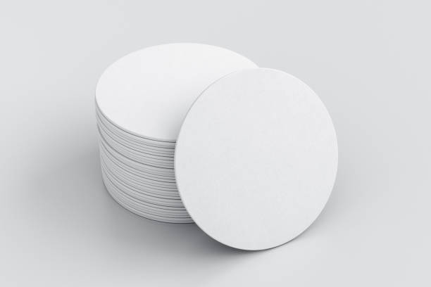 beer coasters White round beer coasters on white background with clipping path around coasters. 3d illustration coaster stock pictures, royalty-free photos & images