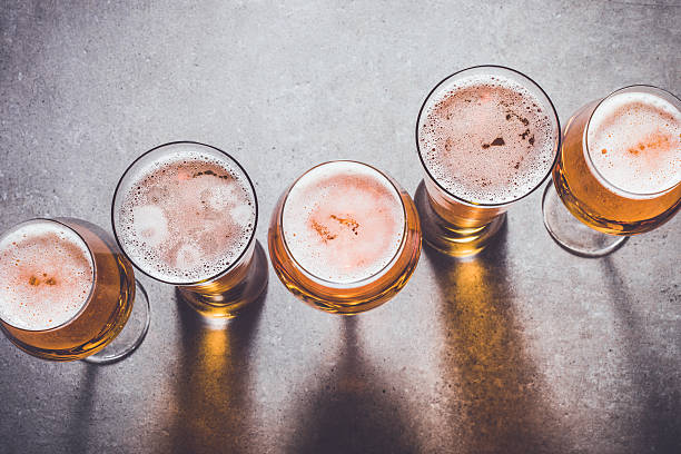 Beer glasses stock photo