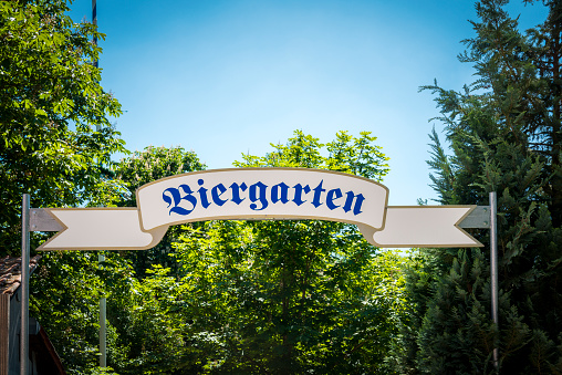 entrance to a bavarian beer garden