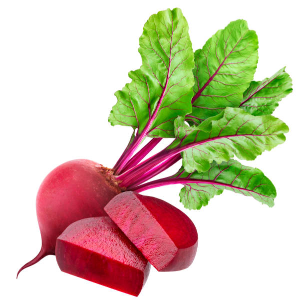 Beetroot isolated on white background with clipping path Beetroot isolated on white background with clipping path, one whole and cut beet with leaves beet stock pictures, royalty-free photos & images